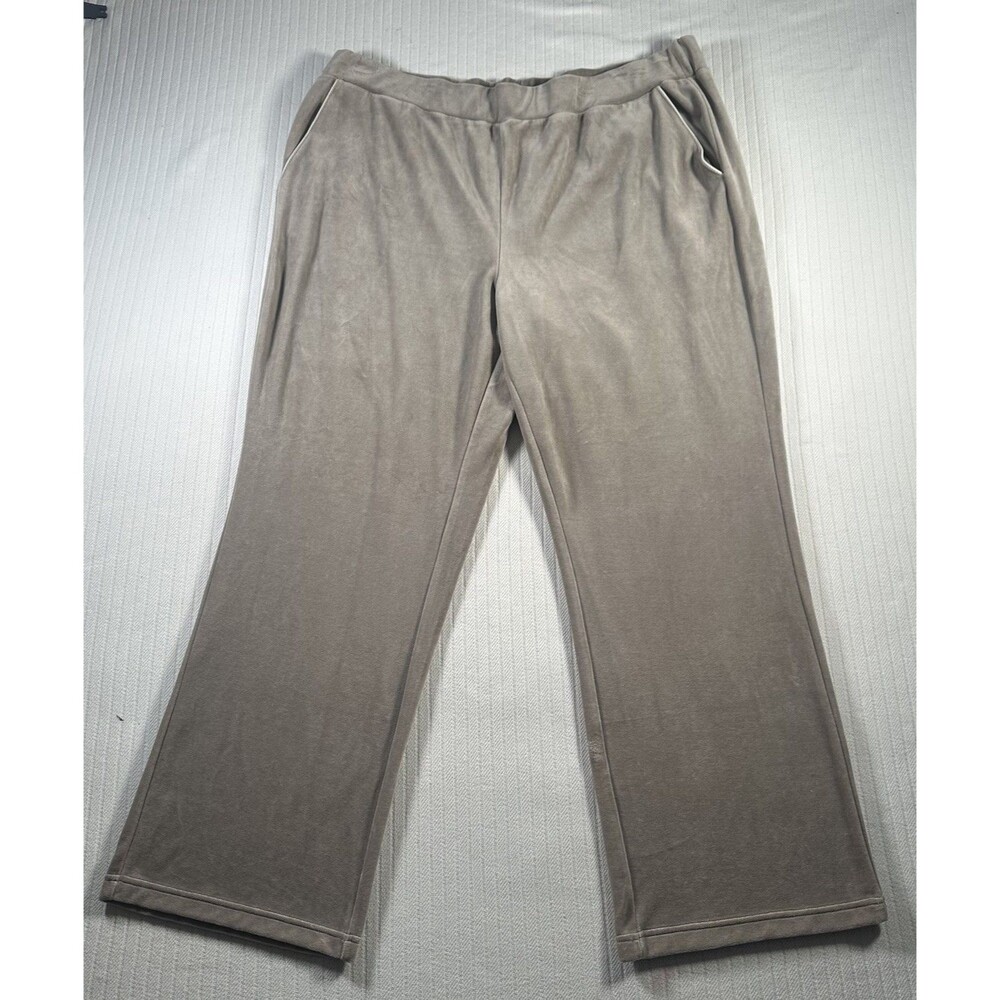 Ralph Lauren Women’s 3X Gray Velour Velvety Lounge Pants Wide Leg